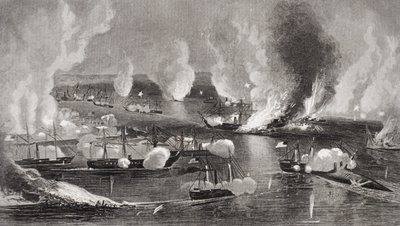 The Capture of Forts Jackson and St. Philip During the American Civil War, Louisiana 1862 by American School